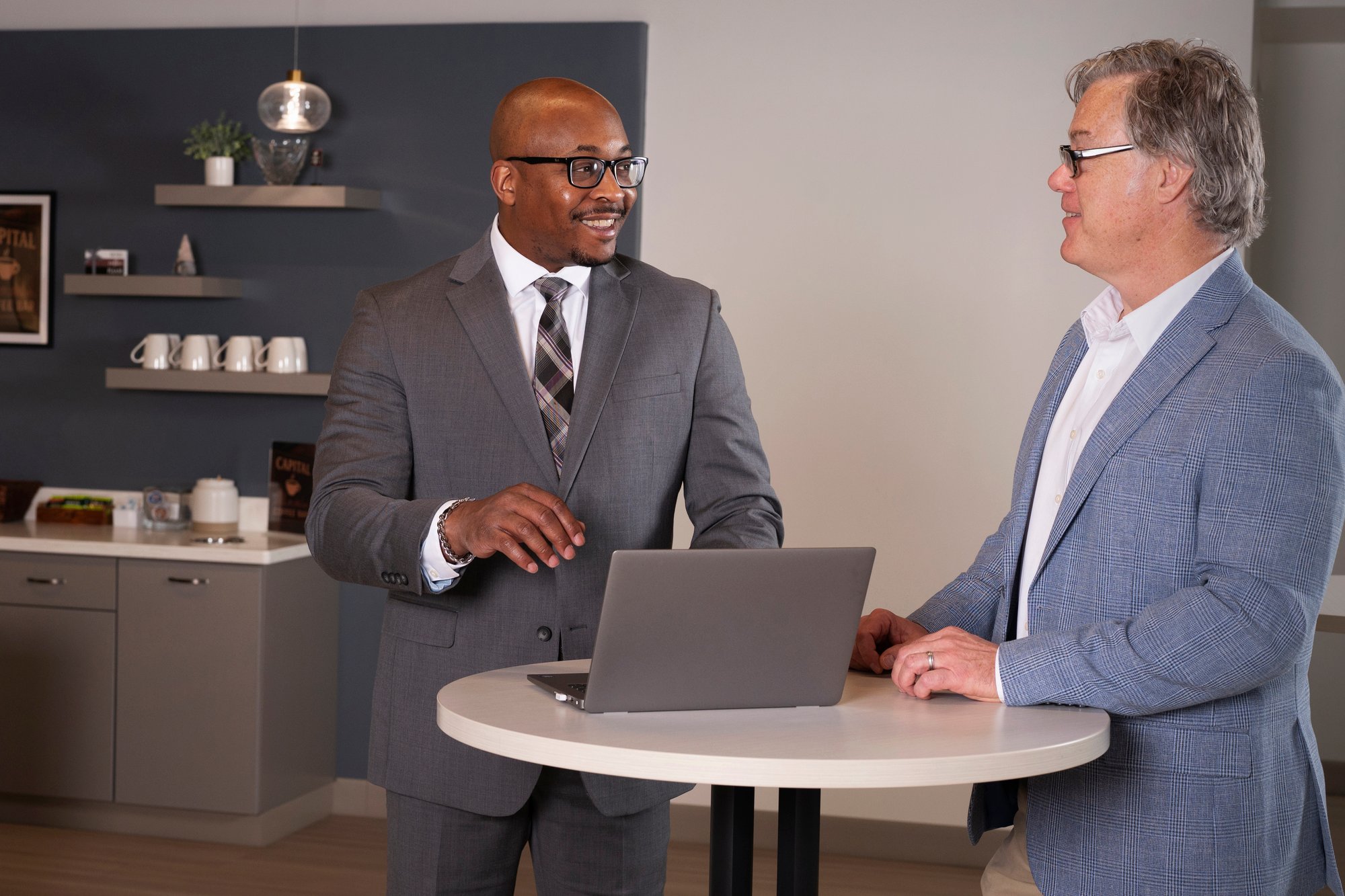 TruePlan's Kentrel Herbert educating a client on retirement services