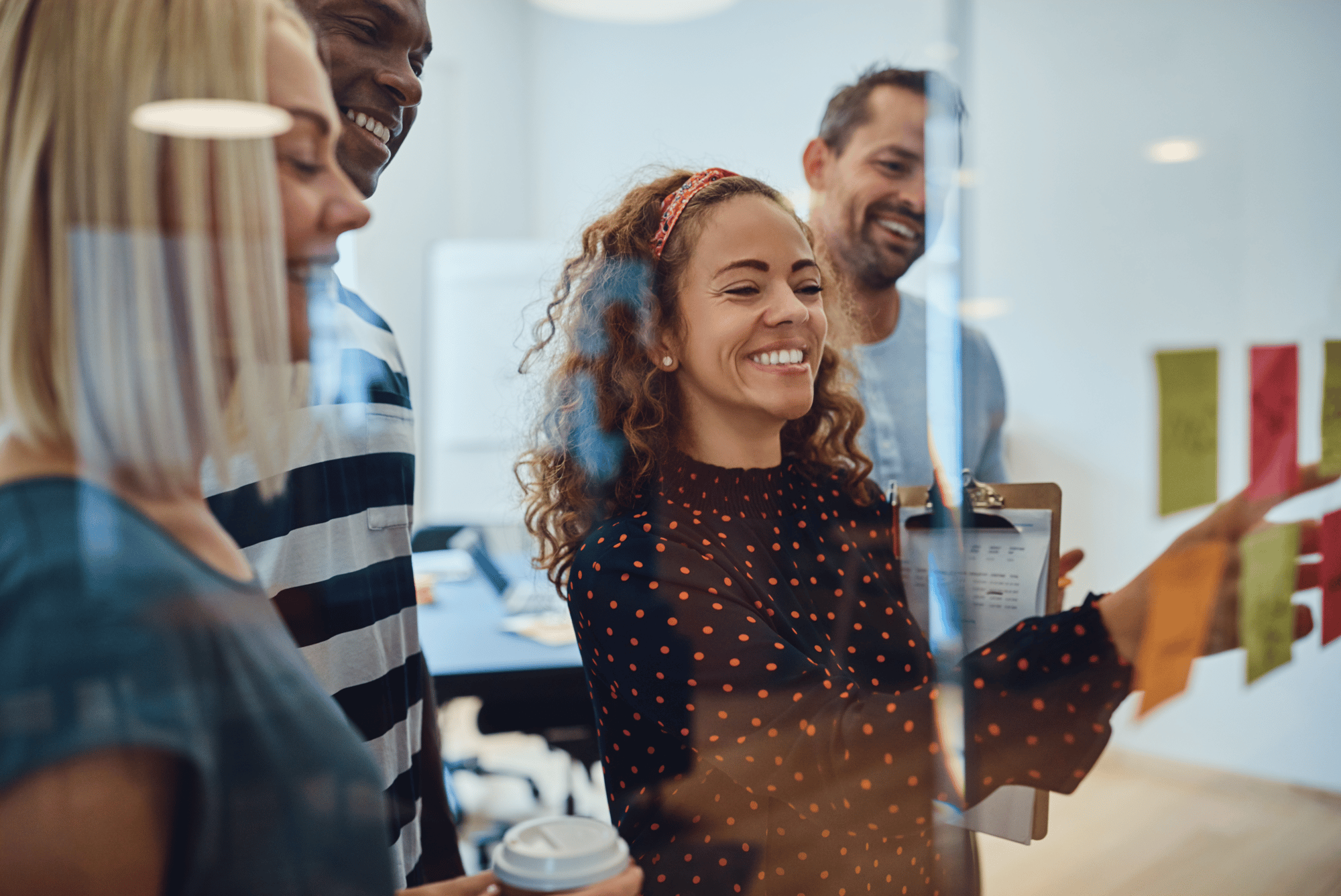 Manager reviewing benefits management options