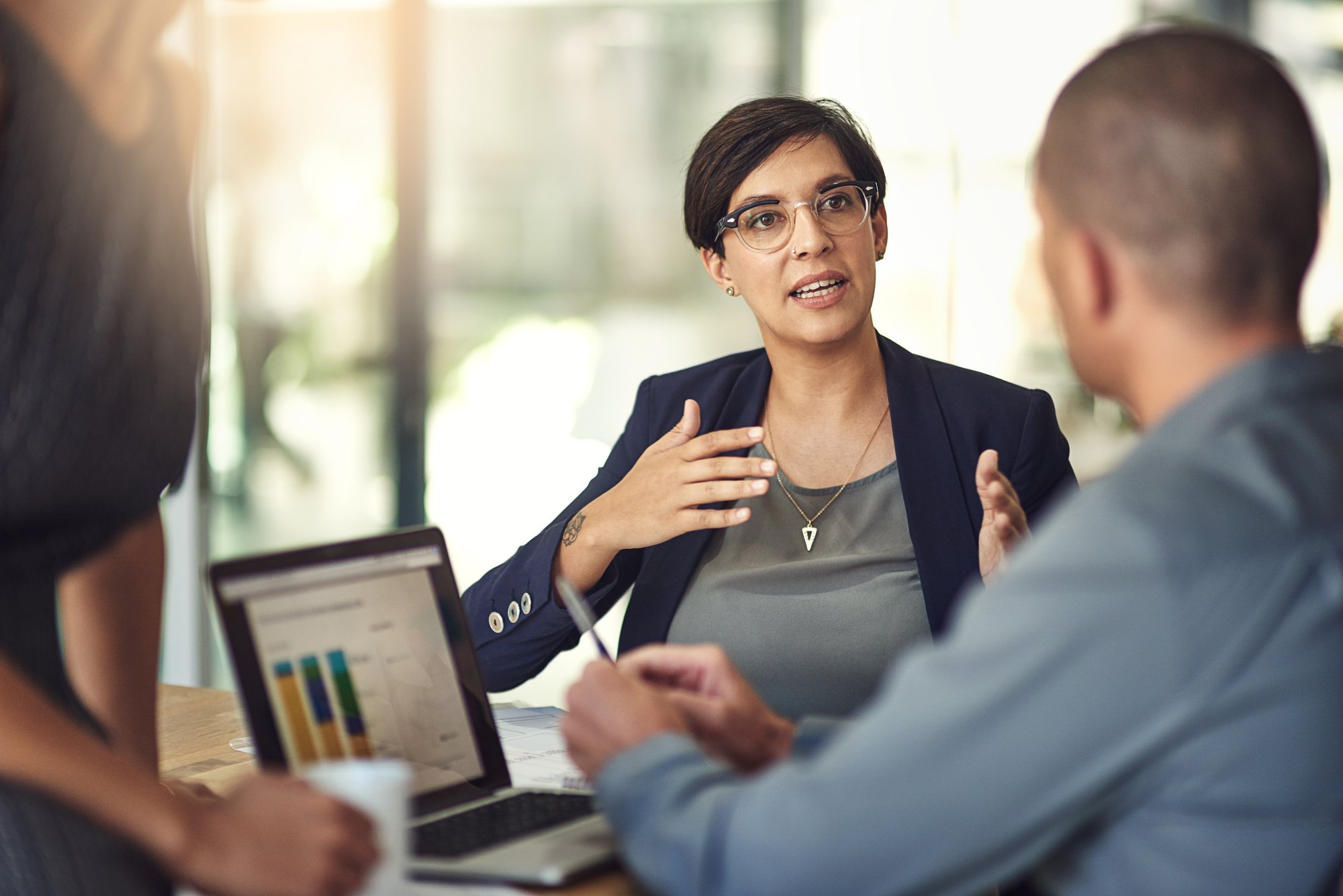 Advisor explaining fiduciary governance